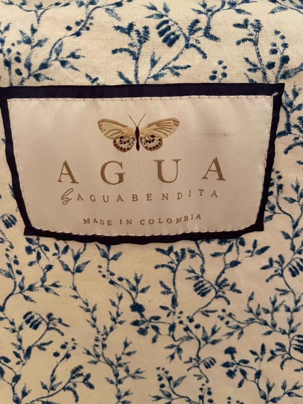AGUA Bendita Blue Cream Floral Print Short Garment Travel Bag Multiple available